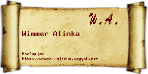 Wimmer Alinka névjegykártya